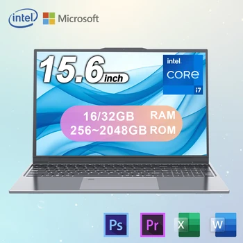 Laptop Core i7 da 15,6 pollici Intel 32 GB RAM 2048 GB SSD ROM 5000 mAh Windows 11 Pro 1920x1080 FHD Laptop portatile per intrattenimento per ufficio 1