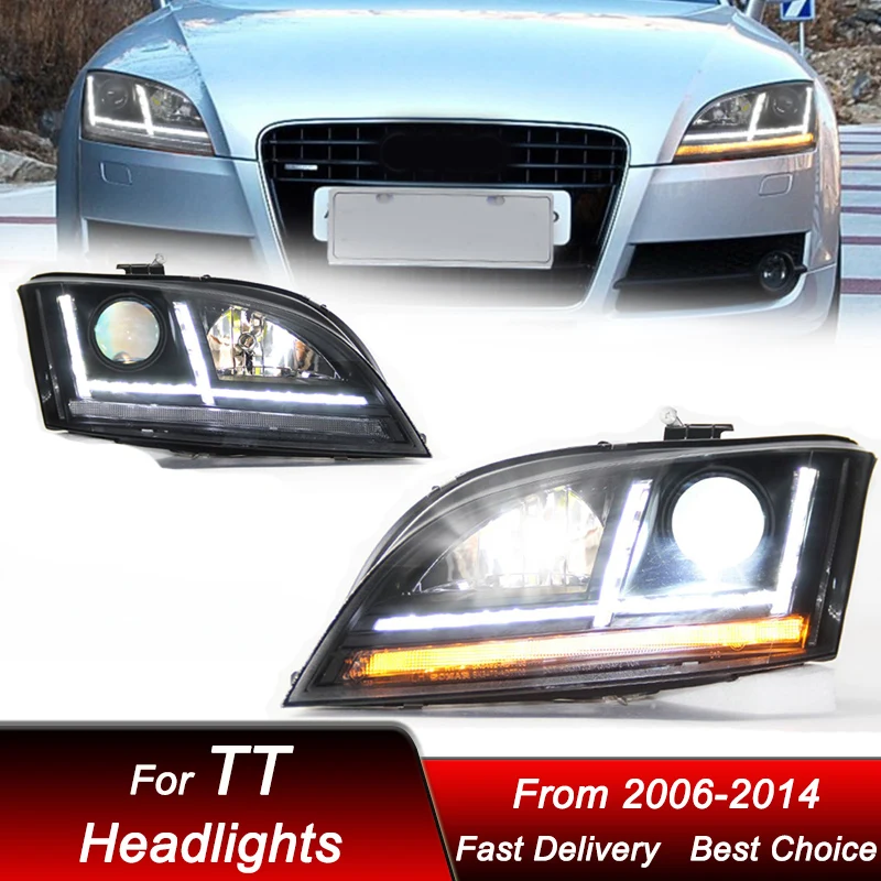 

Автомобильные фары для Audi TT 2006-2014, новая полная Стандартная автомобильная фара в сборе, обновленная Высокая Настройка, комплект аксессуаров для объектива проектора
