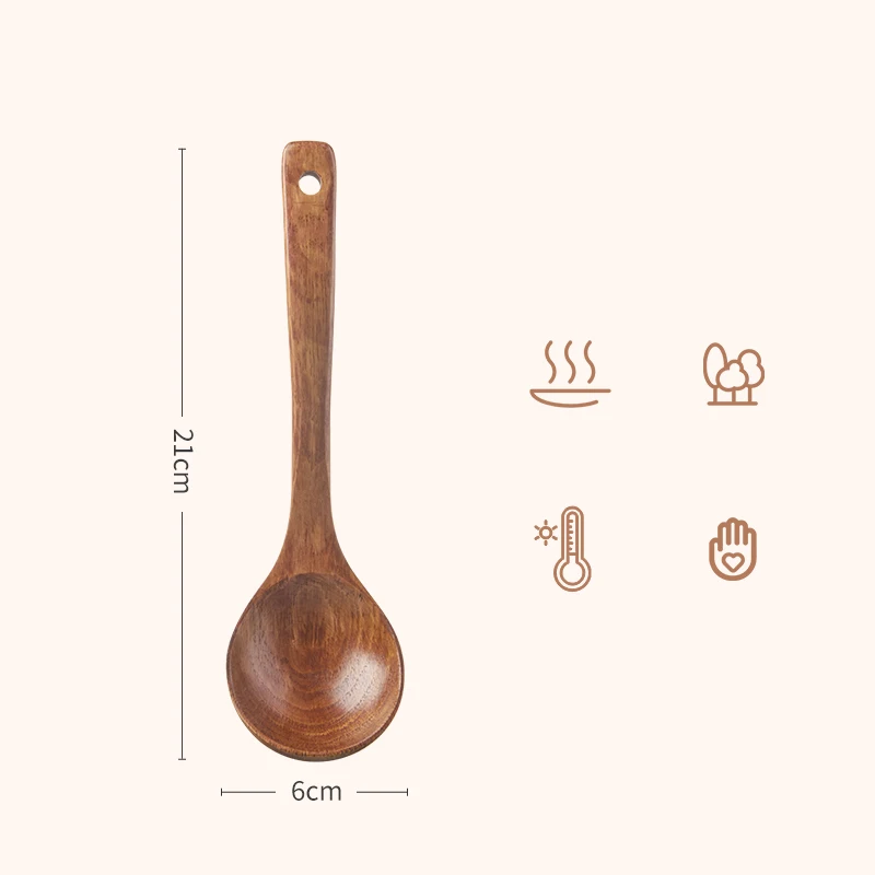 Handcrafted Natural Wood Cooking and Serving Spoon Set
