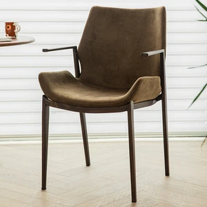 Простая современная мебель для дома, кресло со спинкой для ресторана, отеля, лобби, кресло из кожи в скандинавском стиле для гостиной и столовой