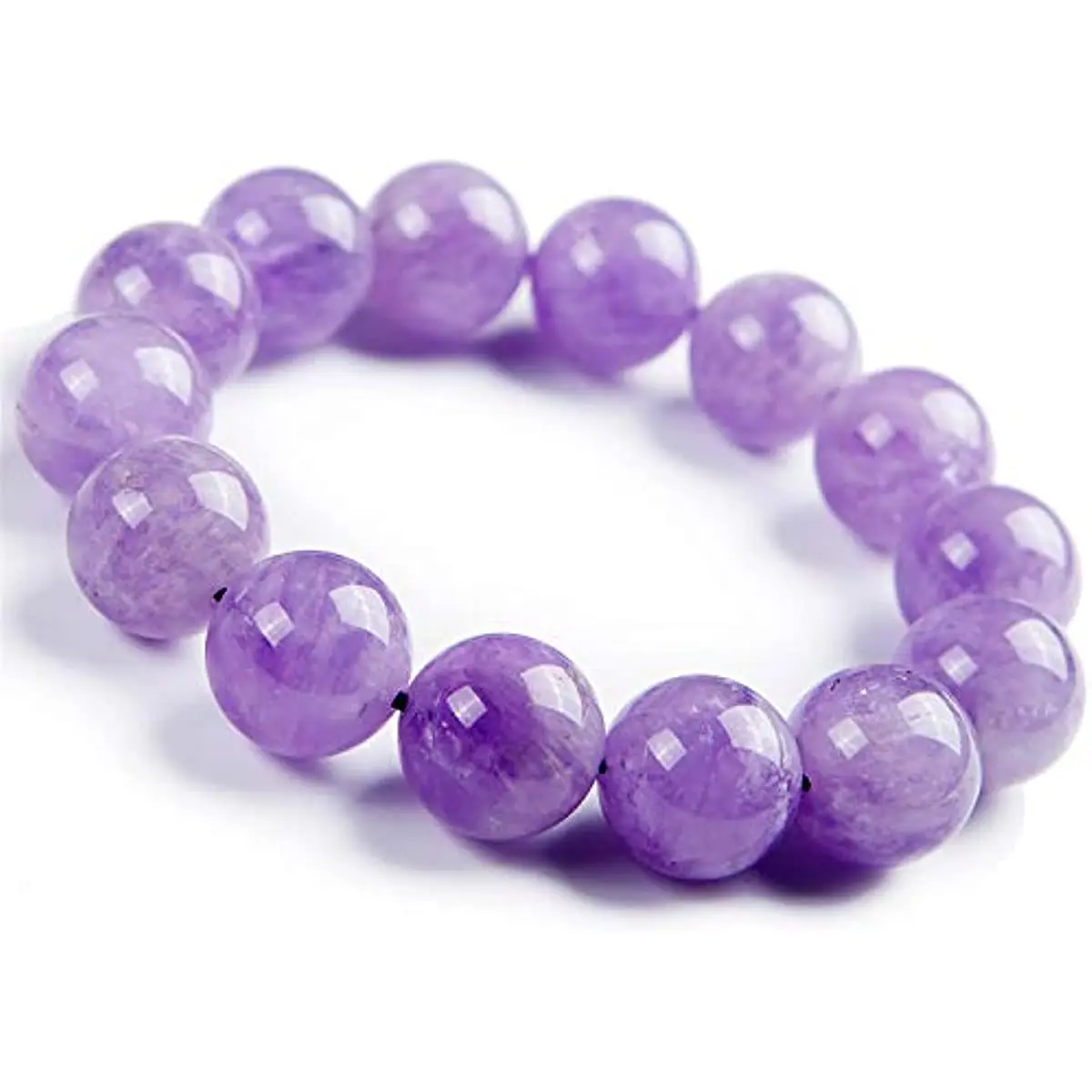 

Natural Lavender Amethyst Quartz Faceted Beads Bracelet Big Size 16mm Crystal Purple Amethyst Round Women Men Jewelry AAAAA