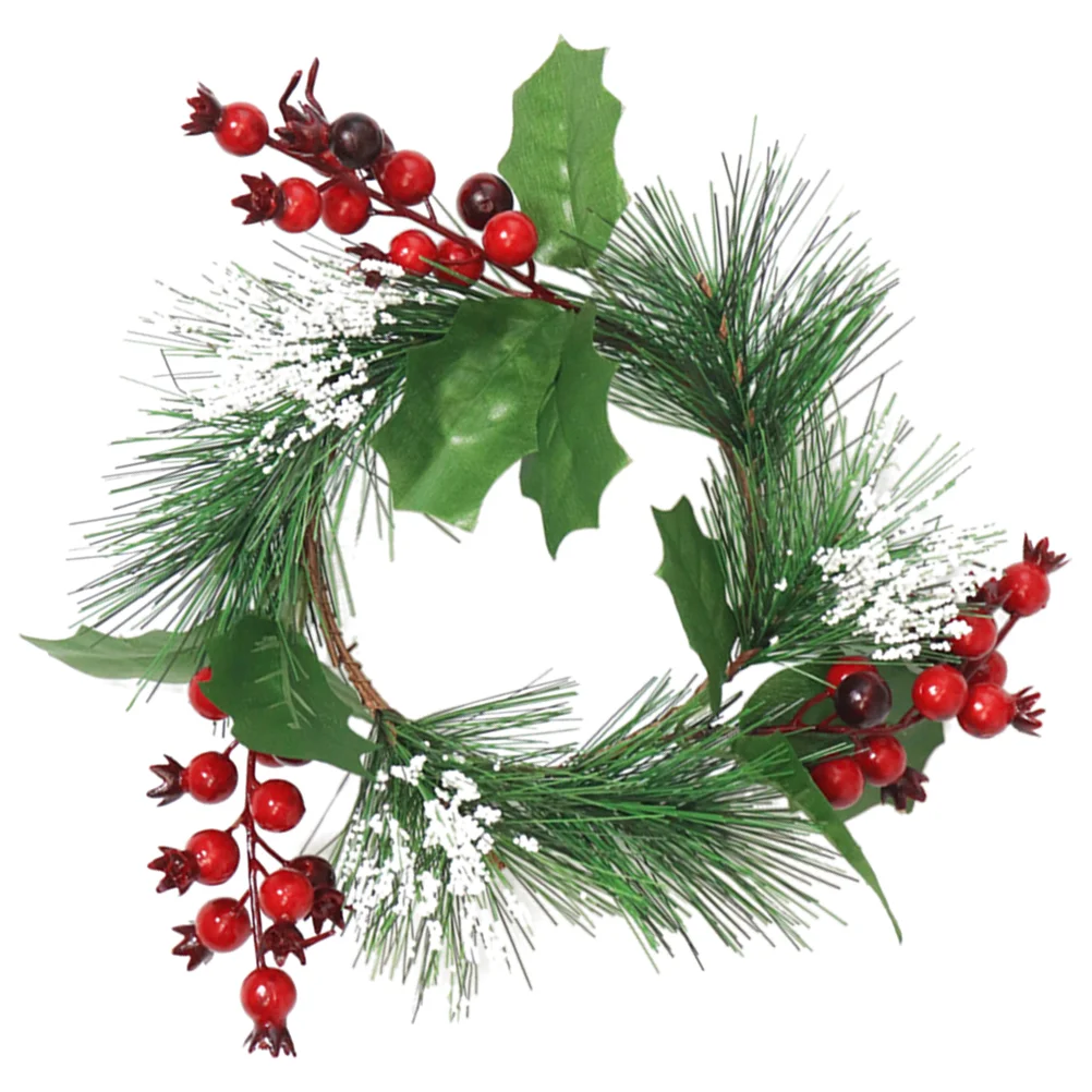 

Christmas Candle Rings Red Berry Pinecone Christmas Candle Wreath Christmas Candle Garland Artificial Berry Pine Needle