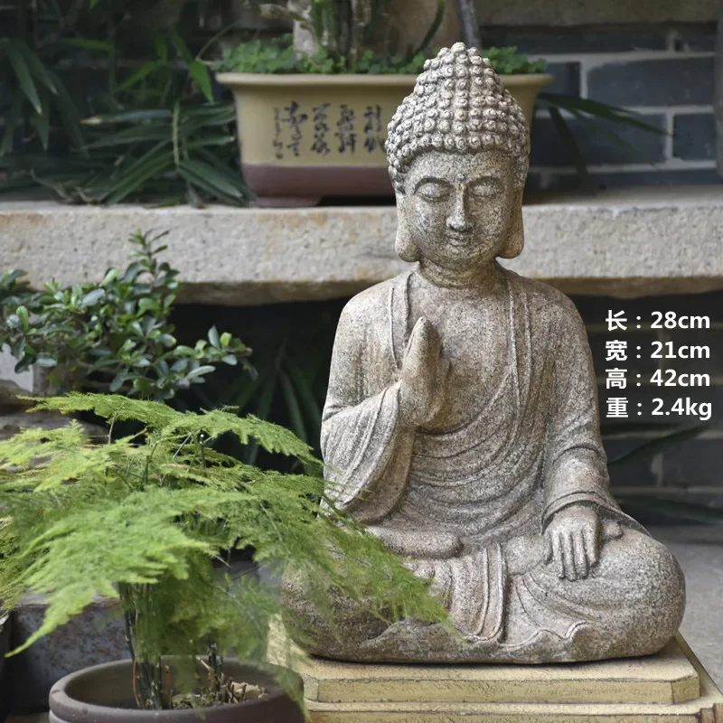statue de jardin zen en béton de ciment en forme de maison chinoise  traditionnelle