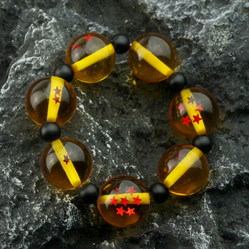 Anime Resin Seven Stars Balls Bracelet Cosplay Vegeta Star Bead Bracelet Classic Cartoon Figure Handmade Fashion Jewelry 5