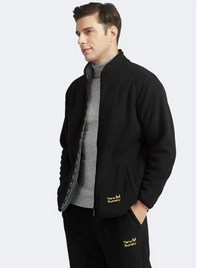 Polar Fleece Jacket Outdoor cold resistance on both sides polar fleece pullover men's thickening and wool cardigan coat Jackets