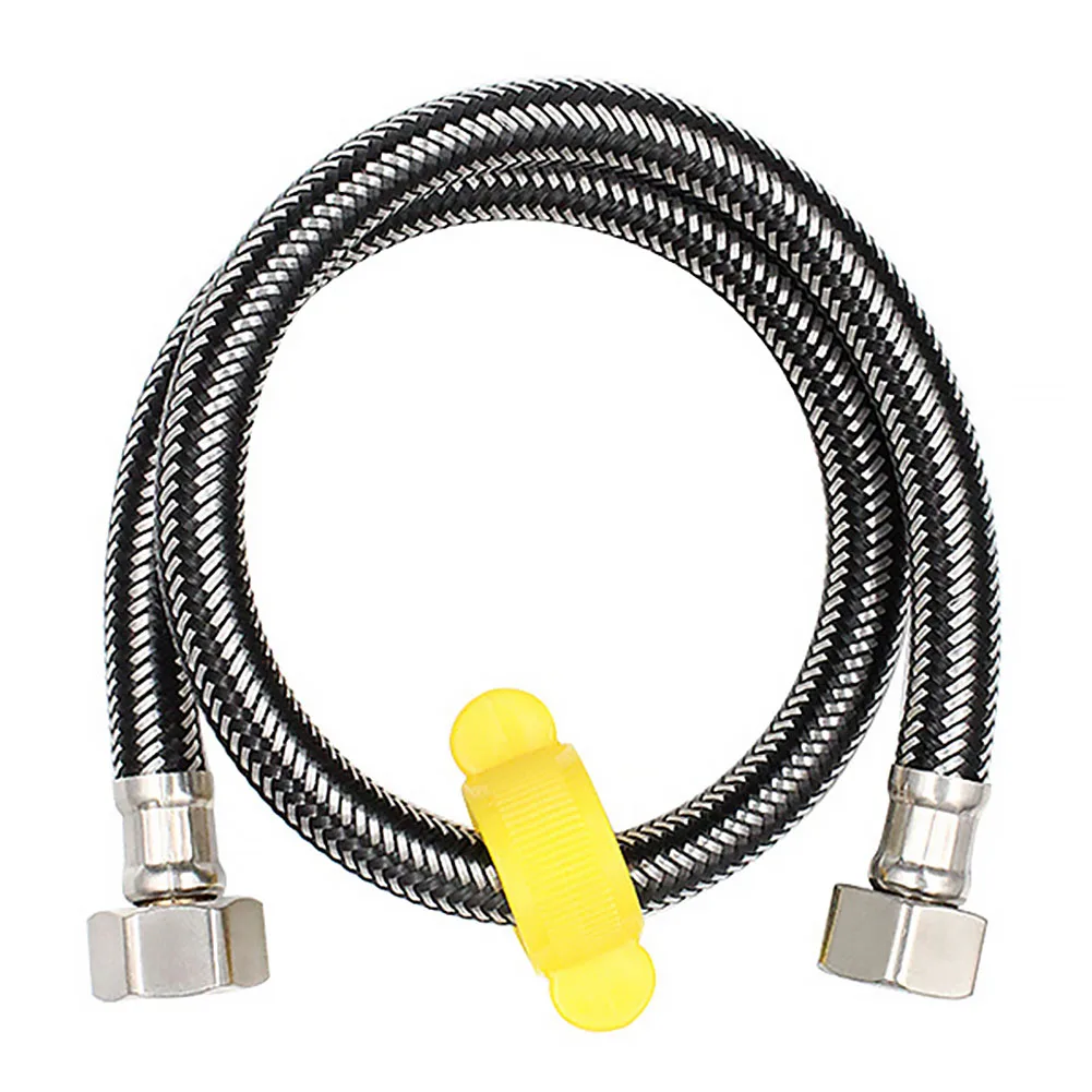 

1/2" Stainless Steel Double-Headed Bathroom Basin Toilet Water Heater Pipes Hose Corrugated Plumbing Sink Shower