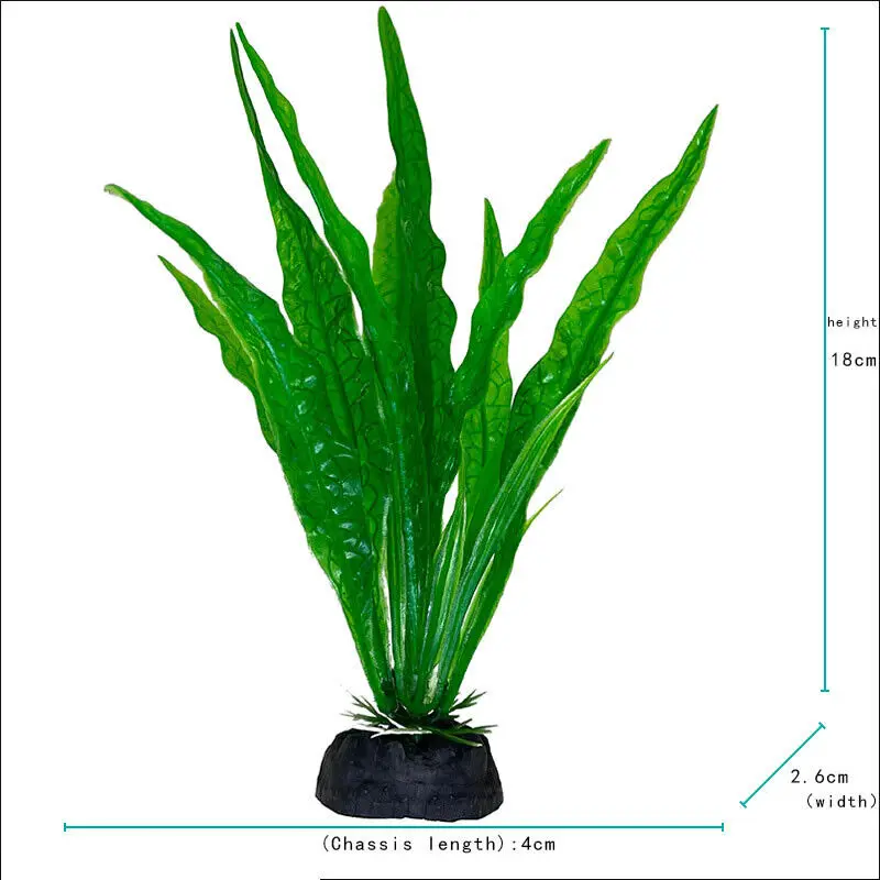 Vibrant Underwater Landscape Decoration - Green & Purple Aquatic Plants and Flowers
