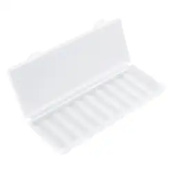 Compact AA Battery Storage Case - Protective Box with 10 Compartments (White)
