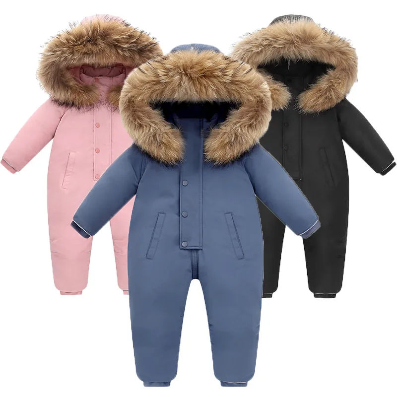 30 Winter Snowsuit 2022 Boy Baby Jacket Duck Down Outdoor Infant