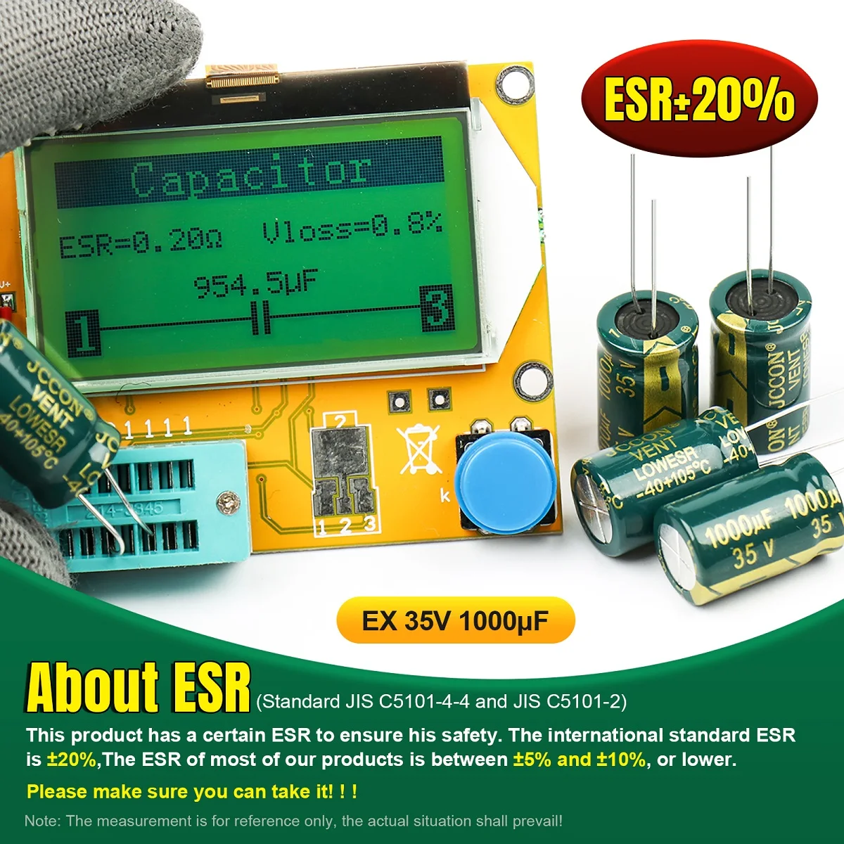 225Pcs/Box Capacitor Kit JCCON Aluminum Electrolytic Capacitors Set 15Values 16V-50V 1uF-470uF Assorted Kit Storage Low ESR electrolytic capacitor,aluminum capacitor,aluminum electrolytic capacitor