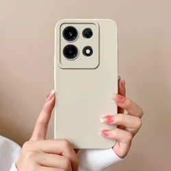 Liquid Soft Silicone Matte Shockproof Phone Case - Pretty Solid Color Design for Note 30i (TYW000)