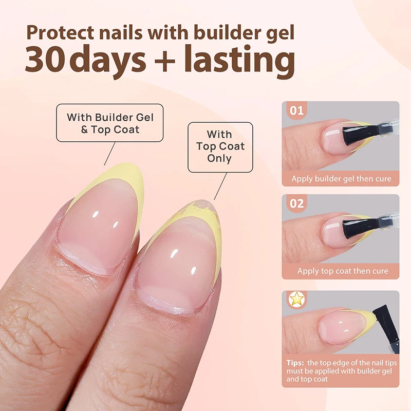 Fake nails 3 In 1 Press On Acrylic Nails 5 Colors/box French Style Removable Wearing Full Cover Tips For Manicure Art Decoration