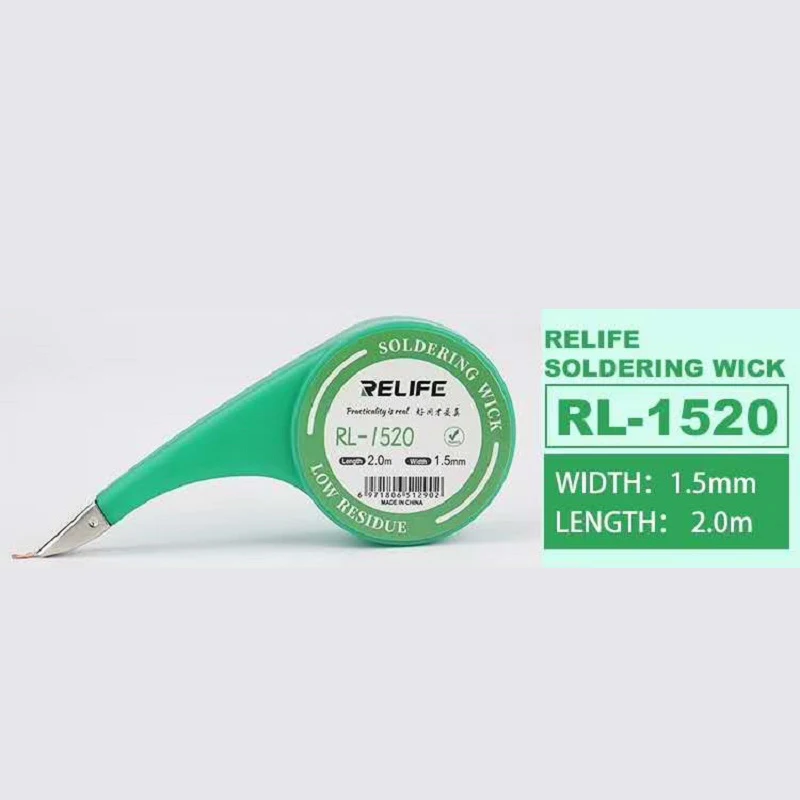 Relife 솔더링 용접 솔더 위크 와이어 깨끗한 낮은 잔류 주석 수리 도구 RL-1520 RL-2020 RL-2520 RL-3020 RL-3520