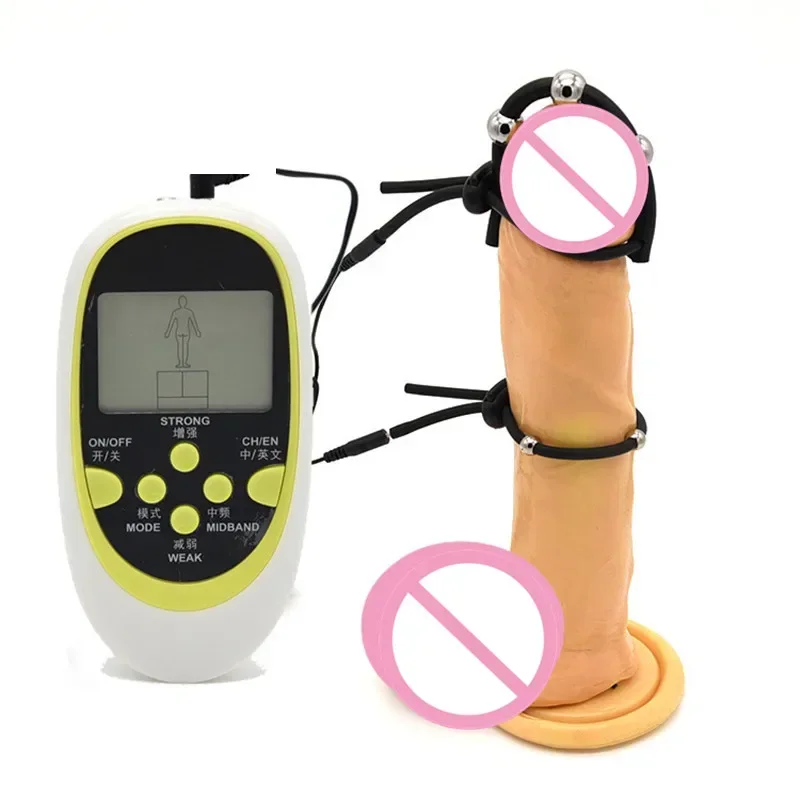 Pulse Massager Penis Extender Masturbation Erotic Sex Toy For Men Electric Shock Penis Ring Stimulation Cock Ring Medical Themed