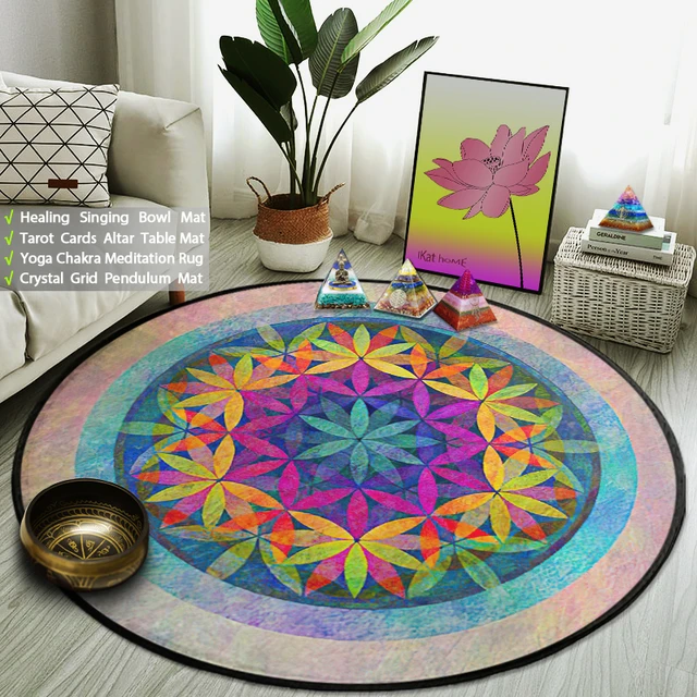 Chakra Rug Colorful Rainbow Rug Floor Rug Mat Spiritual Yoga