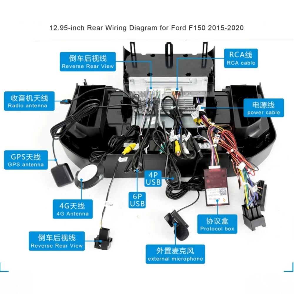 Pantalla LCD Android para Ford F150 2015-2021, Velocímetro Digital, Panel de Instrumentos, Tablero de Mandos, Carplay 6