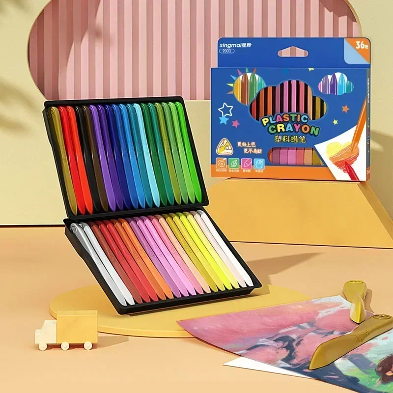 12/18/24/36 Colors Triangular Crayons Set Safe Non-toxic for Students Kids Children Triangular Colouring Pencil