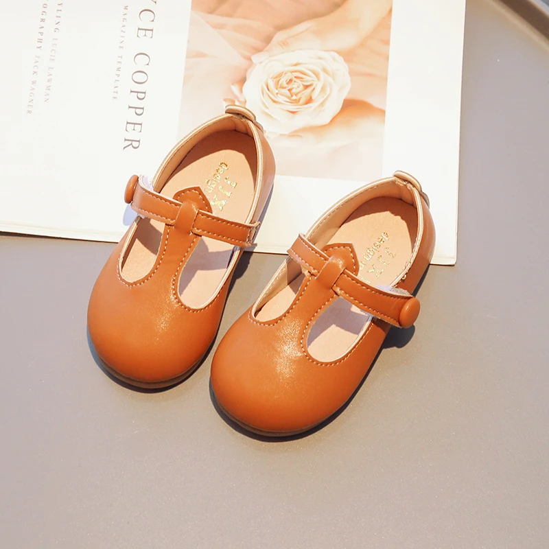 

Toddler Gilrs T-strap Casual Patent Leather Shoes Toddler Girls Anti-Slippery Many Jane Shoes Baby Kids Flats Spring Autumn 3-6Y