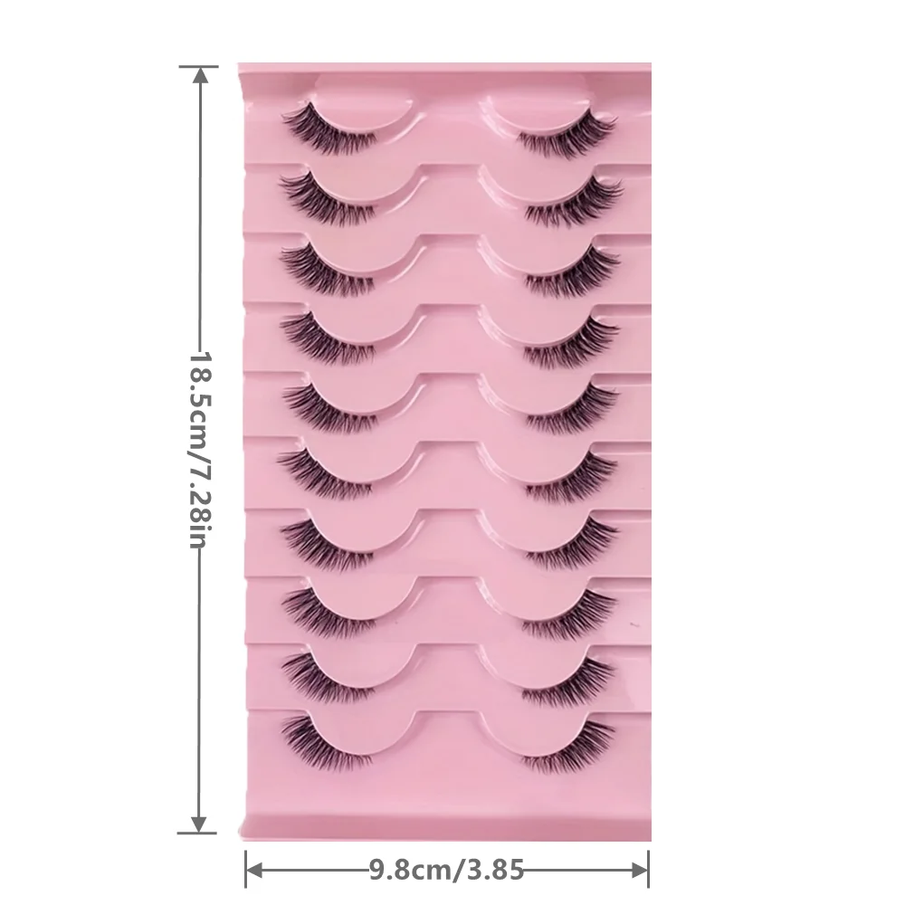 10 Pairs Half Lashes Natural Look Wispy Fluffy Cat Eye Look Natural Short Accent Lashes End Lashes Corner Eyelashes 3/4 Lashes R — view 5
