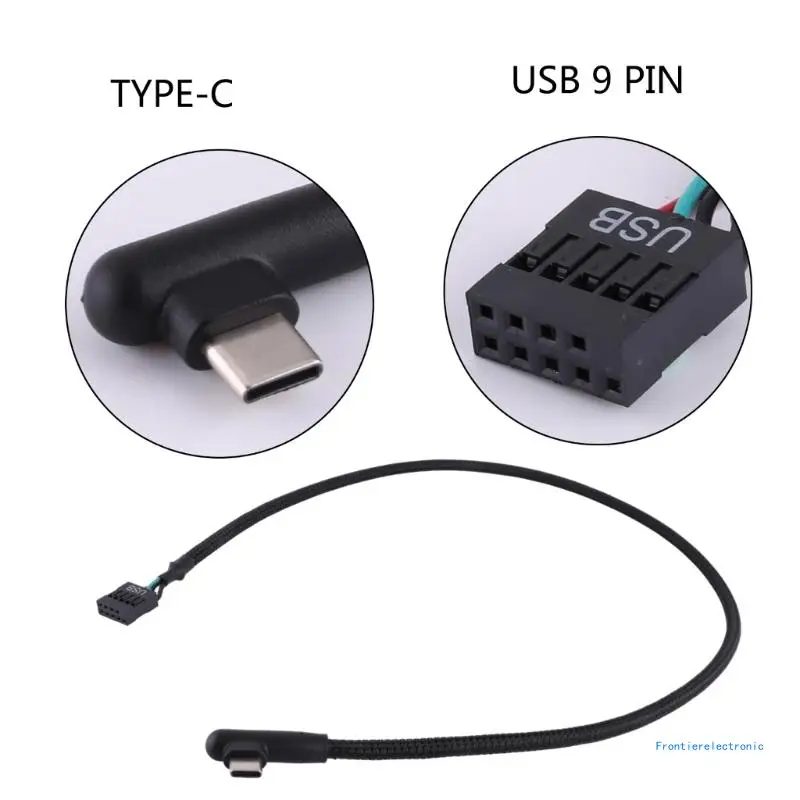 

USB 9Pin to Type Cable Anti Shielding Mesh Line Enhances Stability and Speed 60CM DropShipping