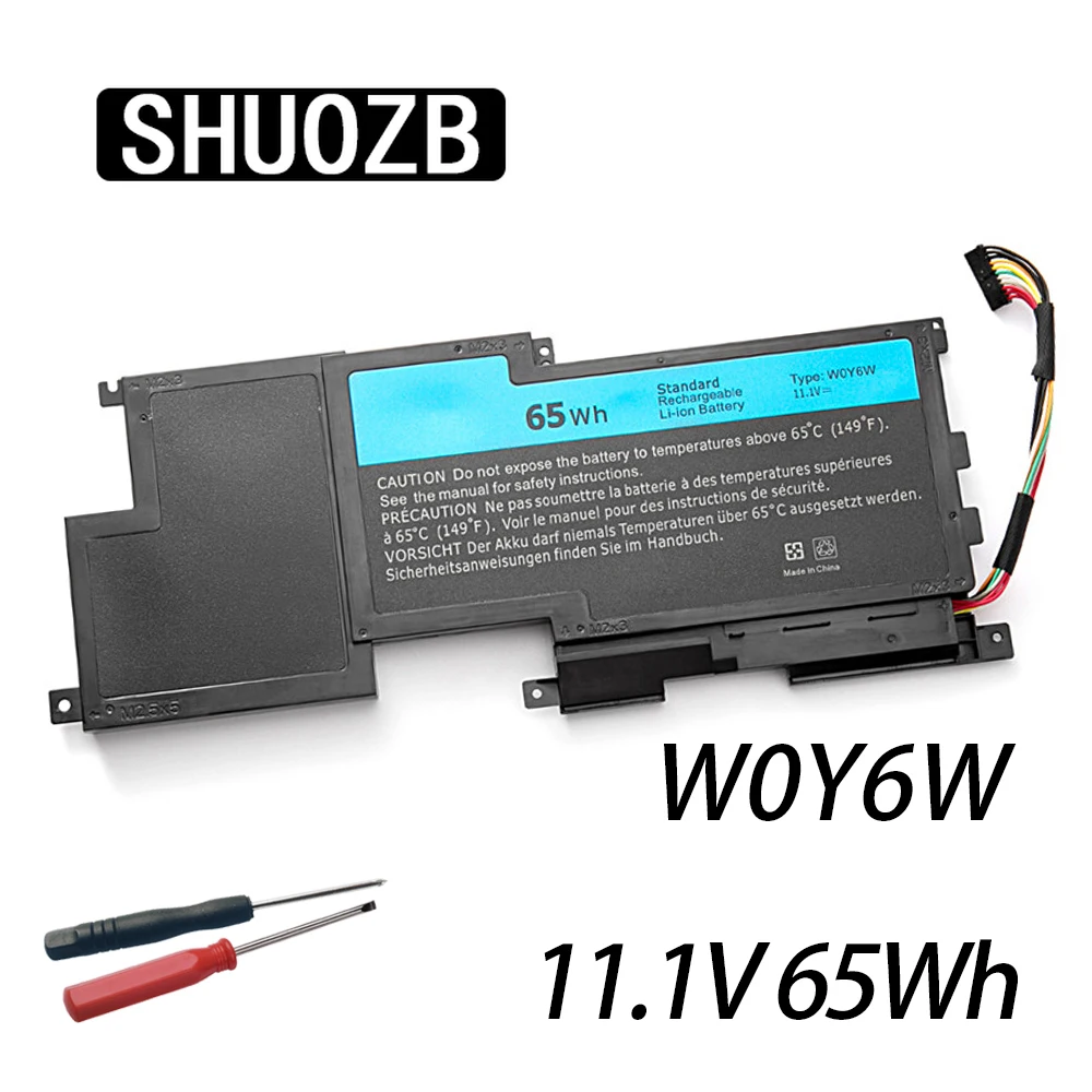 

SHUOZB 11.1V 65Wh W0Y6W Laptop Battery For Dell XPS 15-L521X 15-3828 Series 9F233 WOY6W 3NPC0 09F233 09F2JJ Free Tools