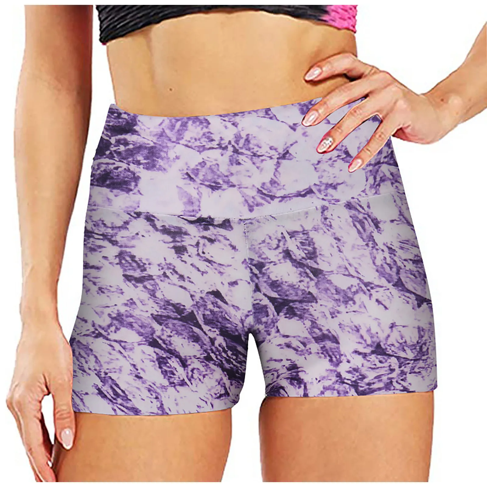 High-waisted Printed Leggings Seamless Sports Shorts Women Hip Lift Tights Pants Push Up Slim Elastic Jogging Trousers