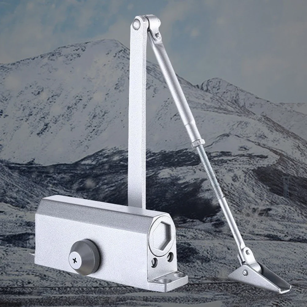 Automatic Door Closer Spring Hydraulic Buffer Metal Concealed Gate Closer Adjustable Door Stopper Speed Mute Closing 25 To 85KG