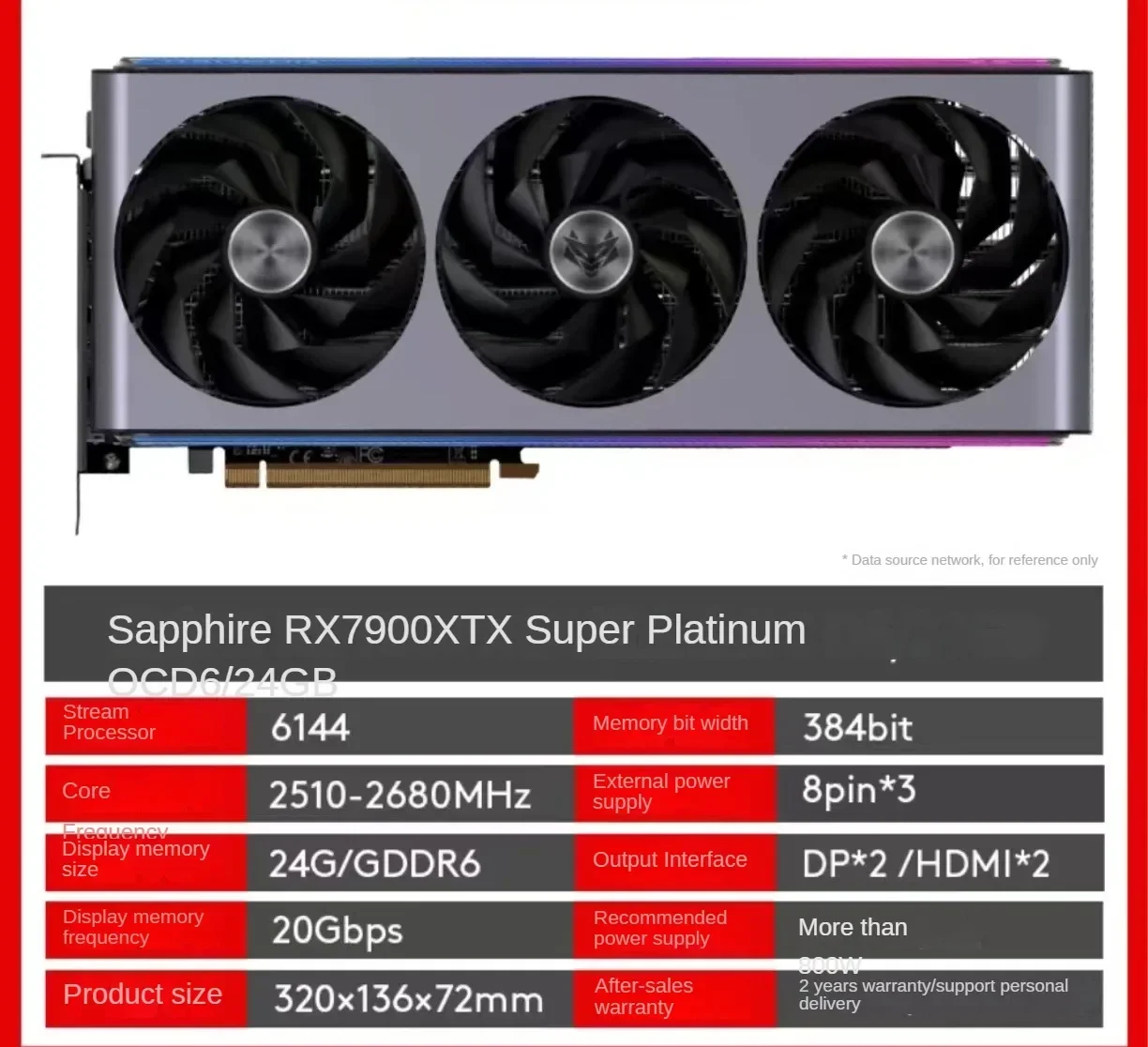 도매 베스트셀러 RX 6650 6500 6600 7700 7900 xt 그래픽 카드 RX 6600XT 8GB 3팬 GPU  RX600XT-Freehip.co.kr