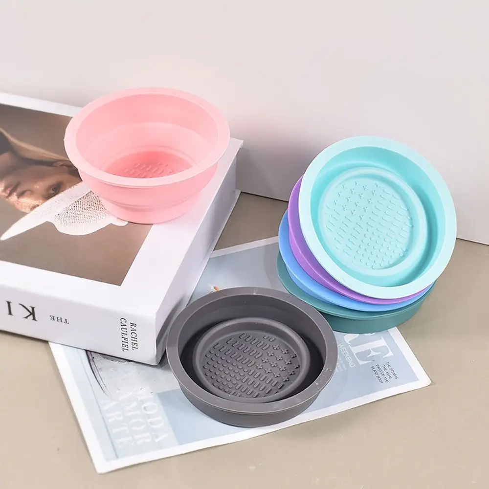 Foldable Silicone Painting Mat Cup Water Pigment Bowl Non-Stick Paint Holder Art Craft Ink Blending Watercoloring Stamping Cup for Paint Tray, Silicone Painting Pad