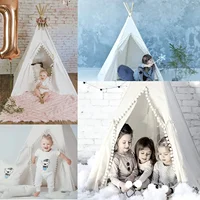 1.35M Portable Tipi Tents for Children Tent for Kids Wigwam for Children Teepee for Girl Play Room Play House for Children 2