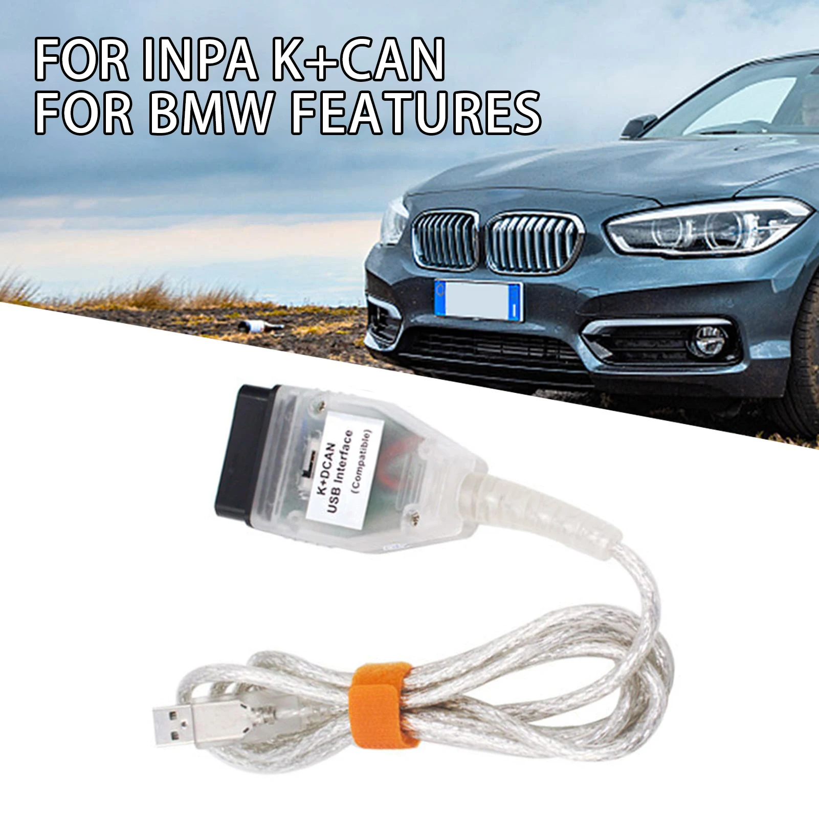 USB K+DCAN Cable With Switch / Button Works With BMW From 2007 - 2023