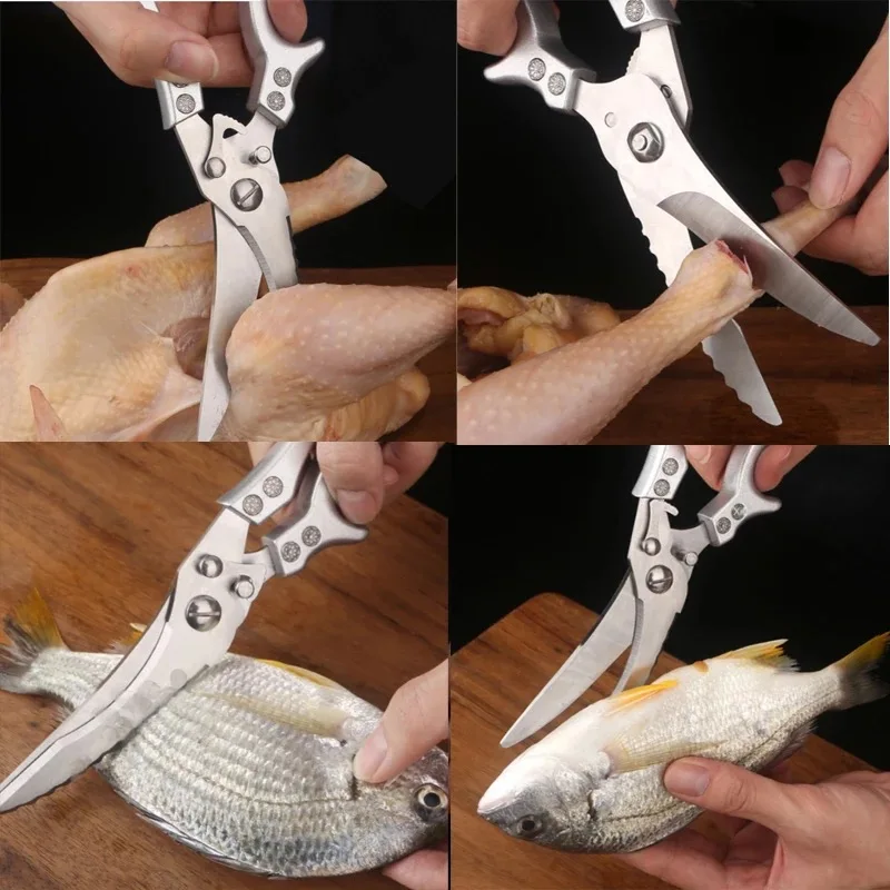 Forged Kitchen Chef Knife Stainless Steel Meat Fruit Boning Fishing Butcher Cleaver Knife Chicken Bone Scissors with Cover kitchen knife meat cleaver