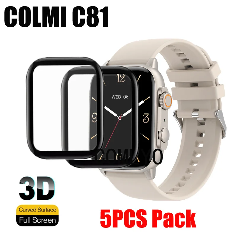 

5PCS For COLMI C81 Smart watch Screen Protector Protective 3D Full Cover Curved Soft Film