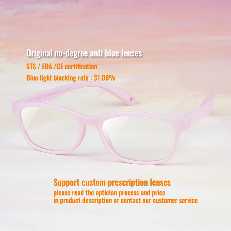Toketorism Ultra-Light Boys And Girls Blue Light Blocking Glasses For Computer Children's Prescription Eyeglasses Frame 8318