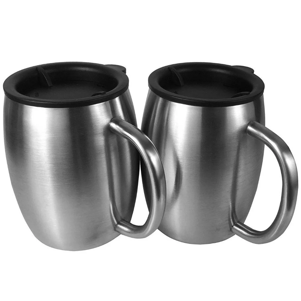 Portable Stainless Steel Beer Mug 420ml Light Weight Thermal Cup Double Wall Insulation Coffee Cup with Handle