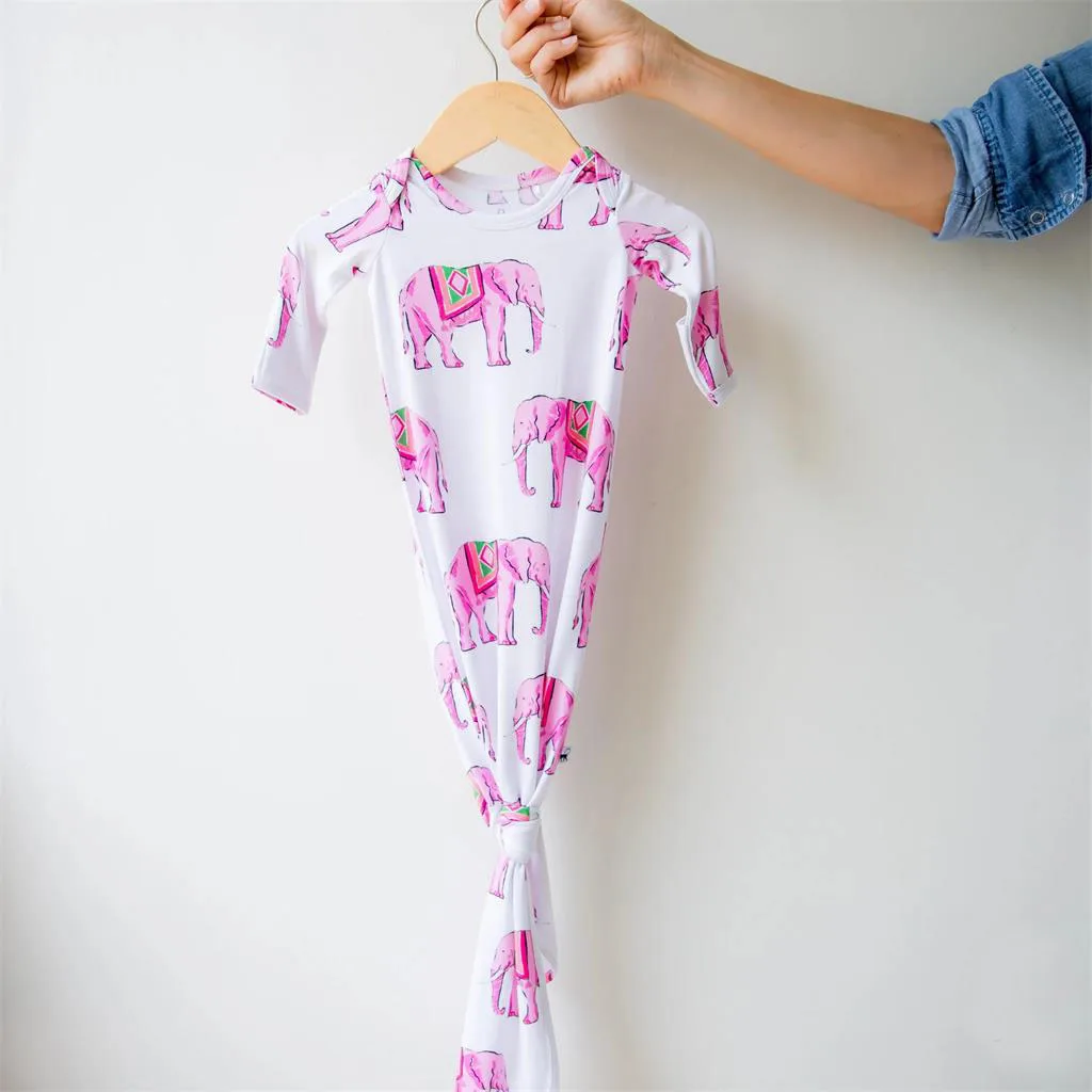 Newborn Knotted Baby Gown 0-6 Months Super Soft Breathable Nightgowns for Babies Girl and Boy