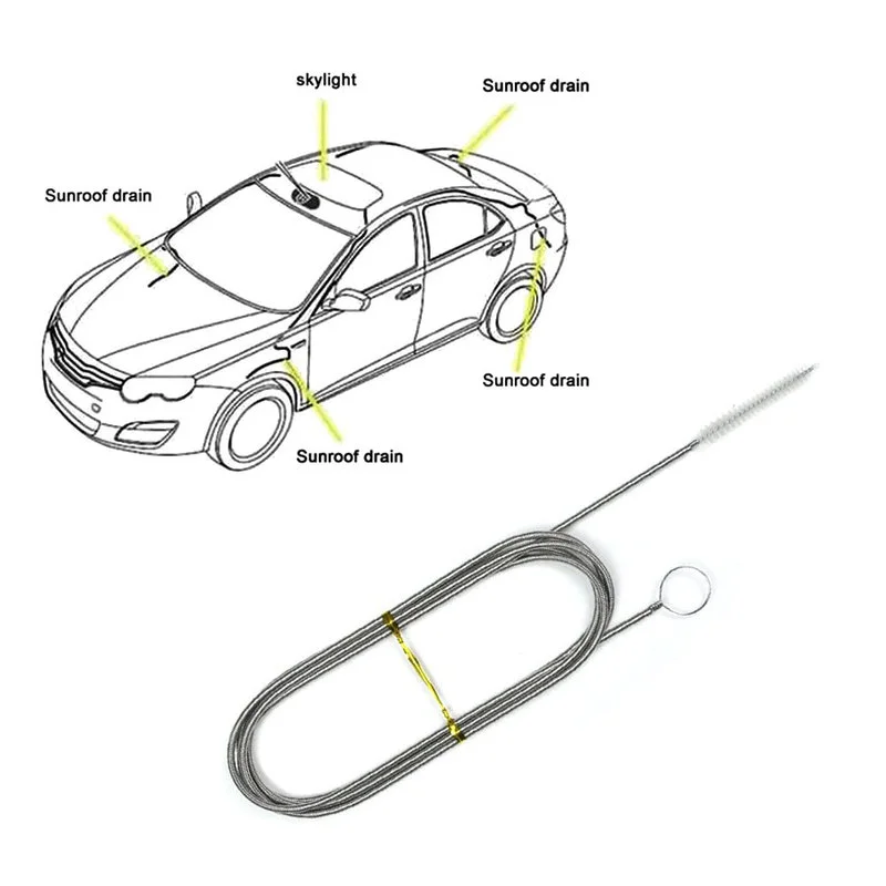 Car Cleaning Tool Drain Dredge Cleaning Scrub Brush 150cm for Benz