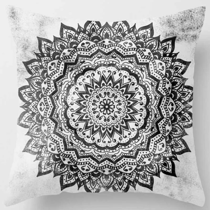 Beauty Mandala Pillow Covers  Short Plush Velvet Thick Pillow Cases Home Decoration Cushions Cover 45cmby45cm Room Decor 4