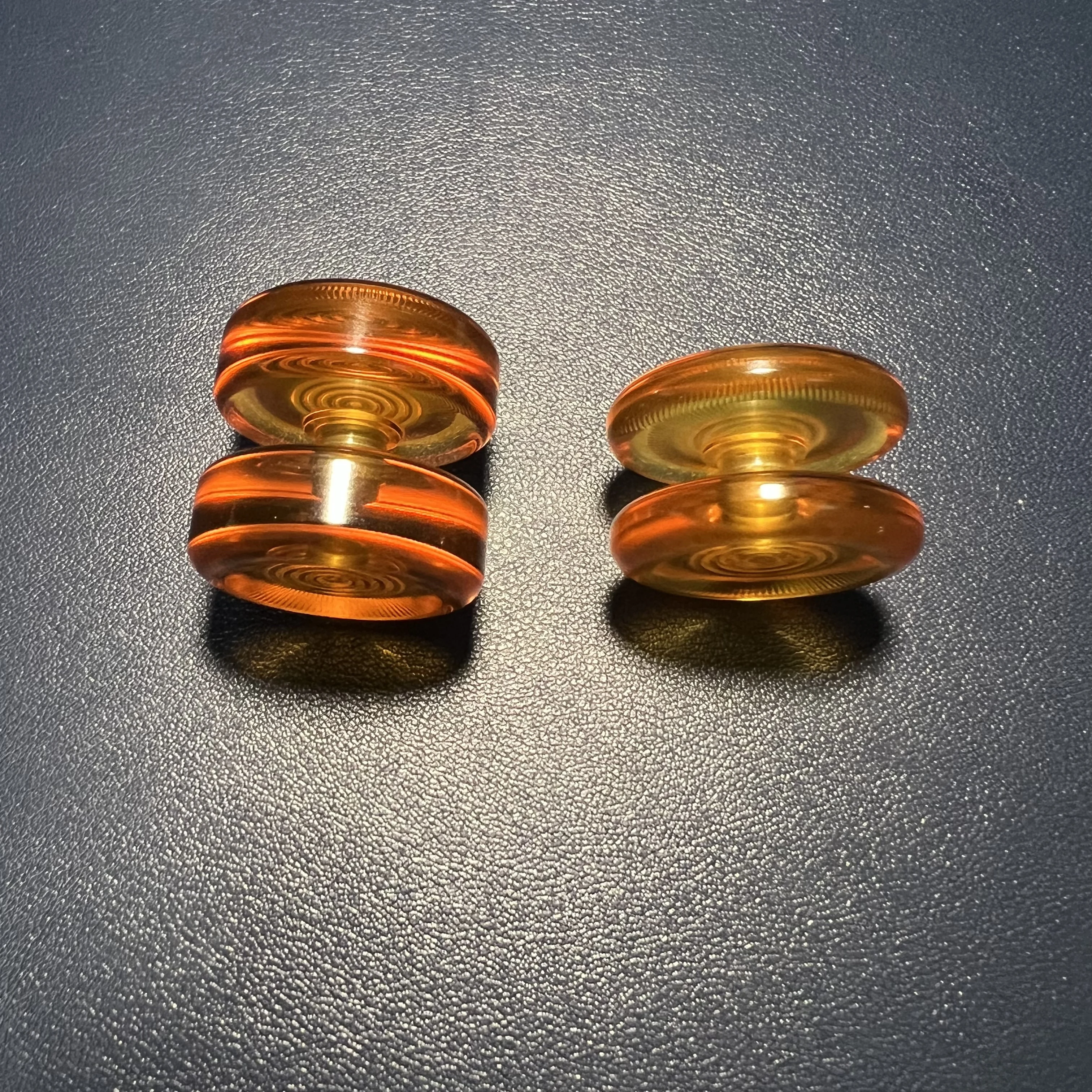 R188 베어링에 적합한 호박색 PEI 소재로 제작된 25mm 팻 버튼, 창의적인 손가락 끝 장난감 액세서리
