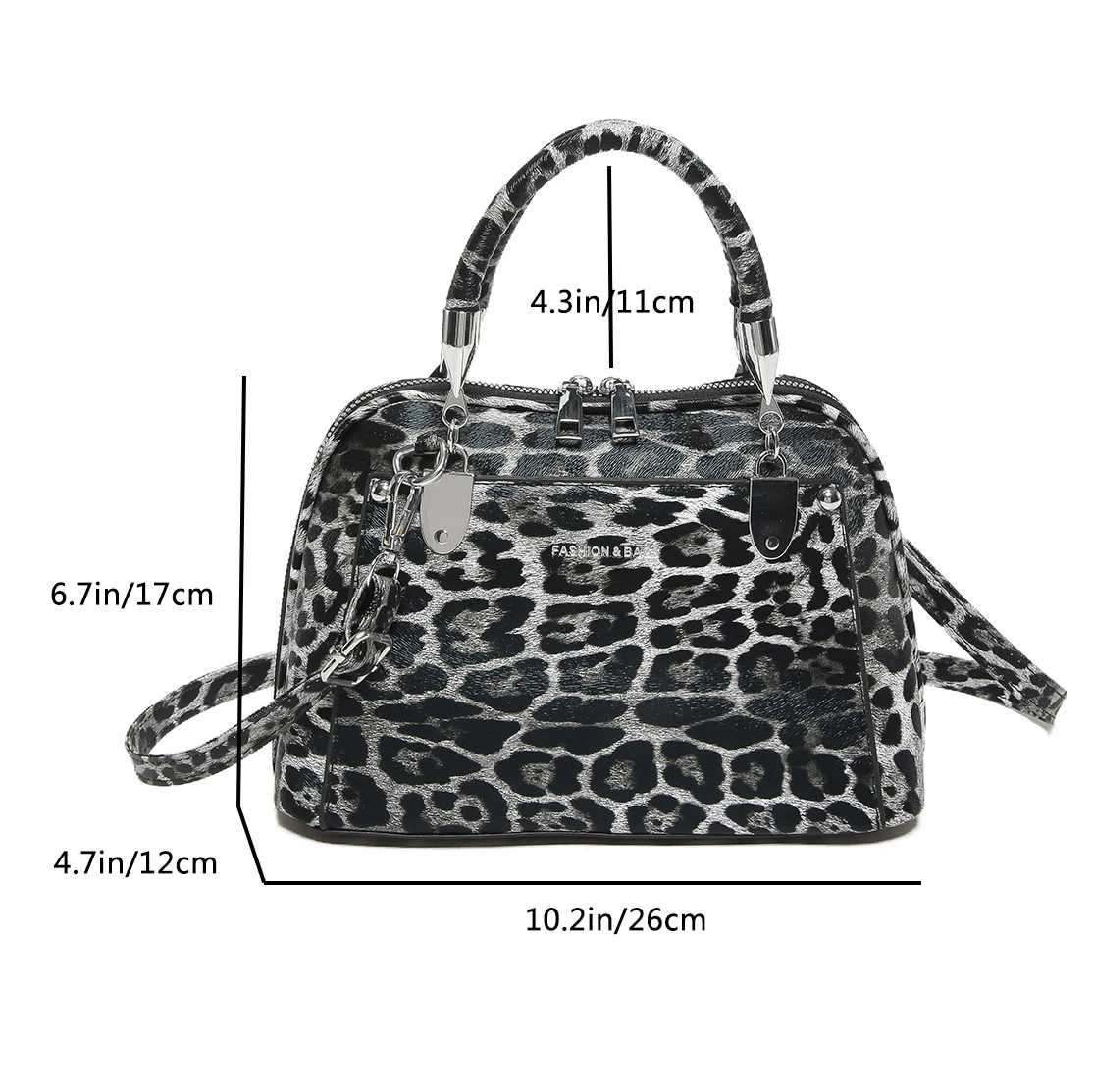 Brand Classic Handbag Shell Bag for Women Vintage Leopard Pu Leather Crossbody Shoulder Bag Female Day Clutch Small Phone