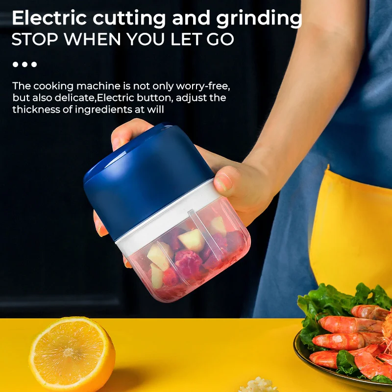 Description Picture 5 of itemWireless Electric Mini Garlic Press 250ml Auxiliary Food Cooking Machine Small Ha Household Kitchen Tools Meat Grinder Pepper