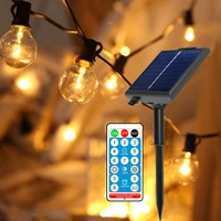 Solar G40 Outdoor String Lights with Remote Controls LED Shatterproof Globe Bulb IP65 Waterproof Patio Light for Garden Decor 6