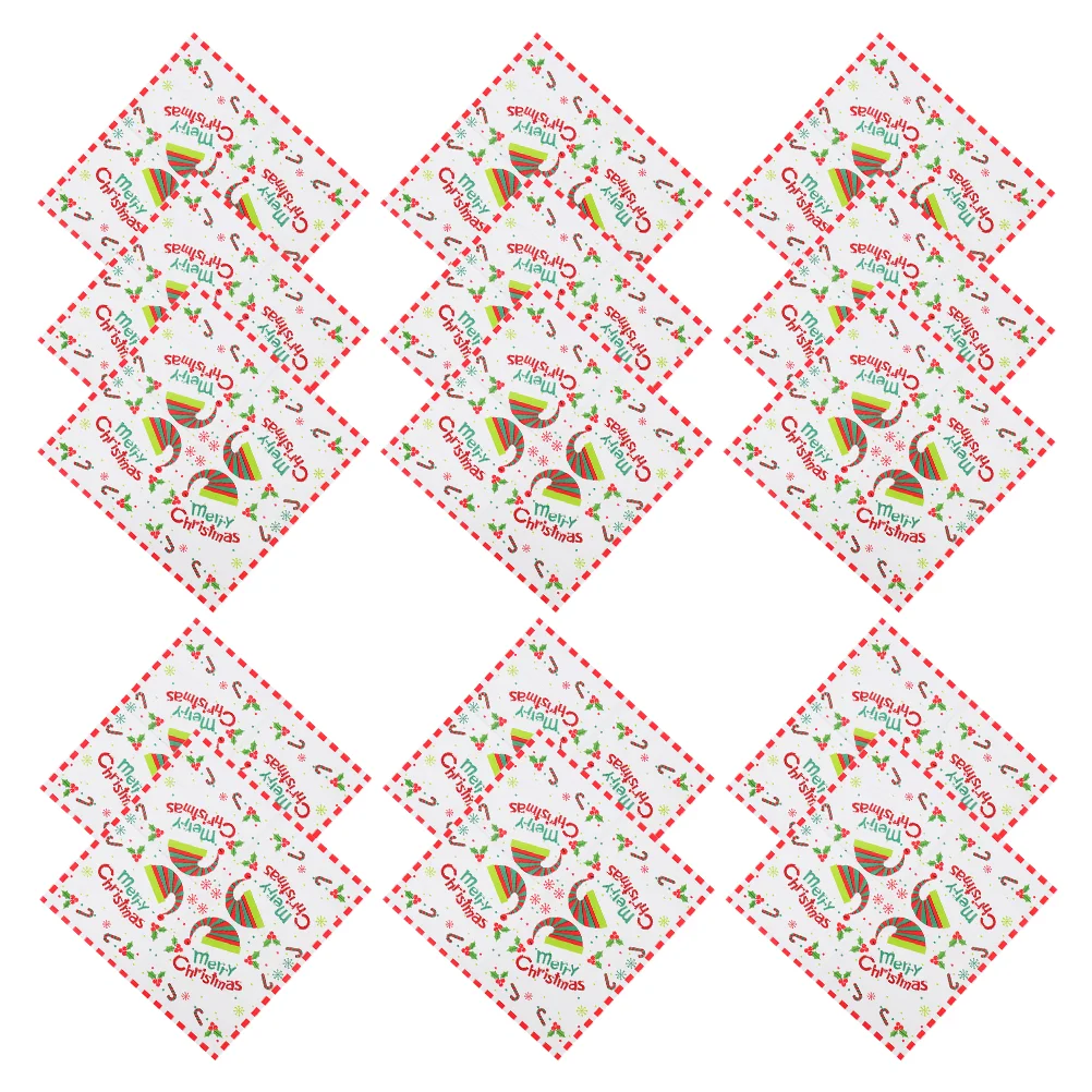 100 Pcs Christmas Napkins Printing Table Decoration Tissue Paper for Xmas Guest Towels Party Use Cartoon Pattern