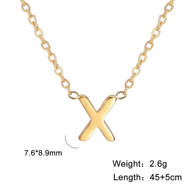 Reagan Minimalist Initial A-Z Letter Necklace 6