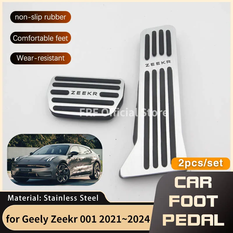 

2x for Geely Zeekr 001 2021 2022 2023 2024 Accessorie Stainless Steel Car Foot Pedals Accelerator Brake Non-slip Pedal Cover Pad