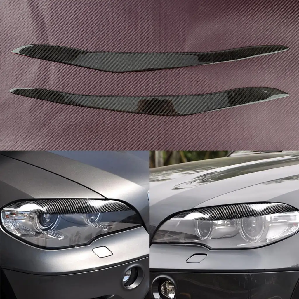 

1 пара, накладки на автомобильные фары из углеродного волокна для BMW X5 E70 2012 2011 2010