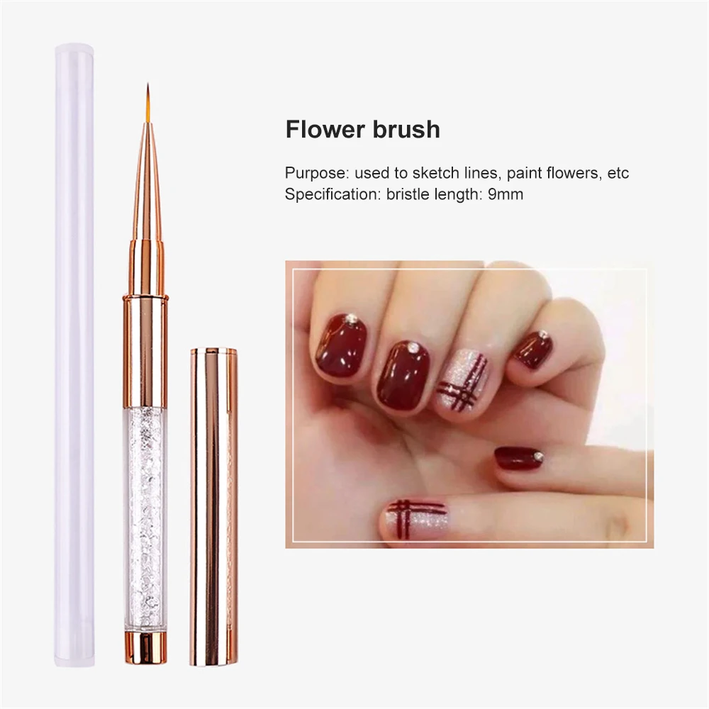 Nail Art Liner Brush Carving UV Gel Polishing Grid Line Stripes Painting Pen Acrylic Lines Liner Drawing Pen Manicure Tools 4