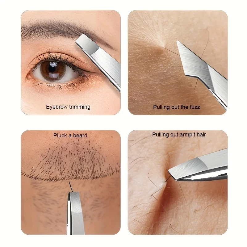 Professional Tweezers Set 4Piece Set Eyebrow Hair Removal Splinter Effortless and Relaxed to Remove