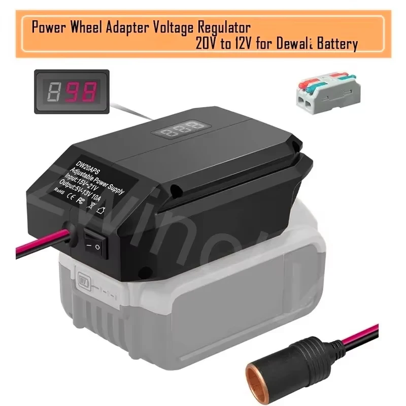 For Makita/Dewaltt/Milwaukee/Bosch，18V to 12V Step Down Converter Cigarette Lighter Adapter Power Wheel Adapter Car Refrigerator image 6