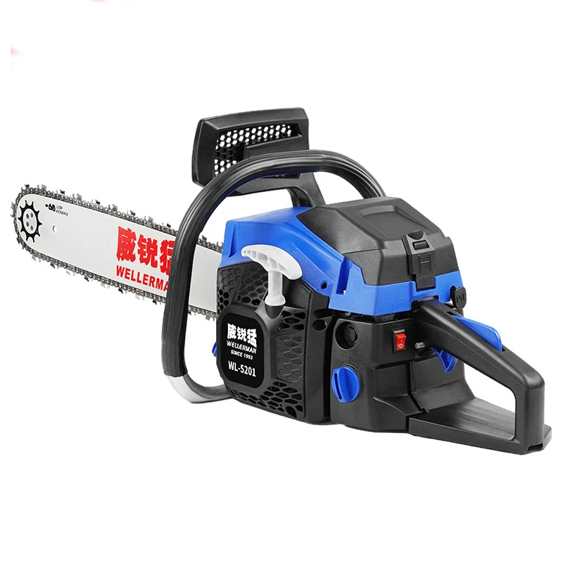 20 Inch 2-stoke Gas-powered Chainsaw Cutting Wood Gas Sawing Single Cylinder Chain Saw Air-cooled 52CC